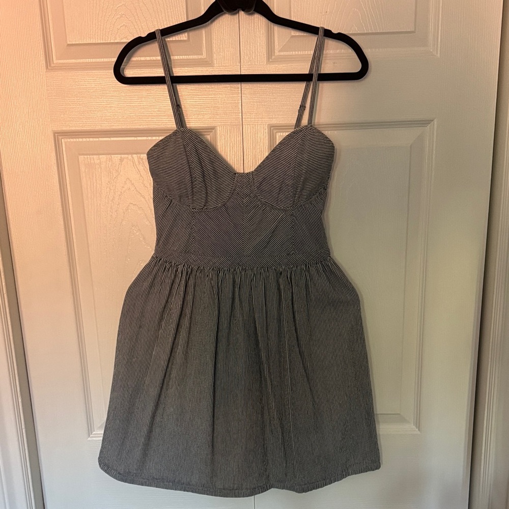 Cute Denim Striped Mini Dress